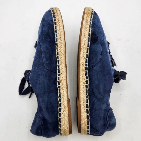 Vionic Lace Up Espadrille Flats Coast Sandy Suede Orthotic In Blue Size 7.5 - Picture 9 of 16